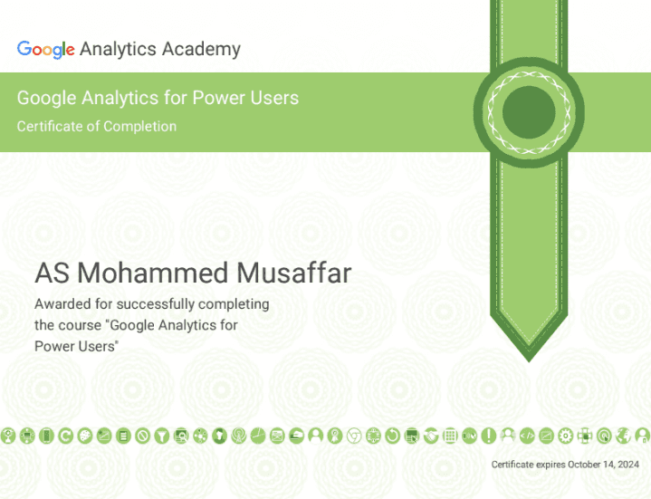 Google Analytics for Power Users certificate