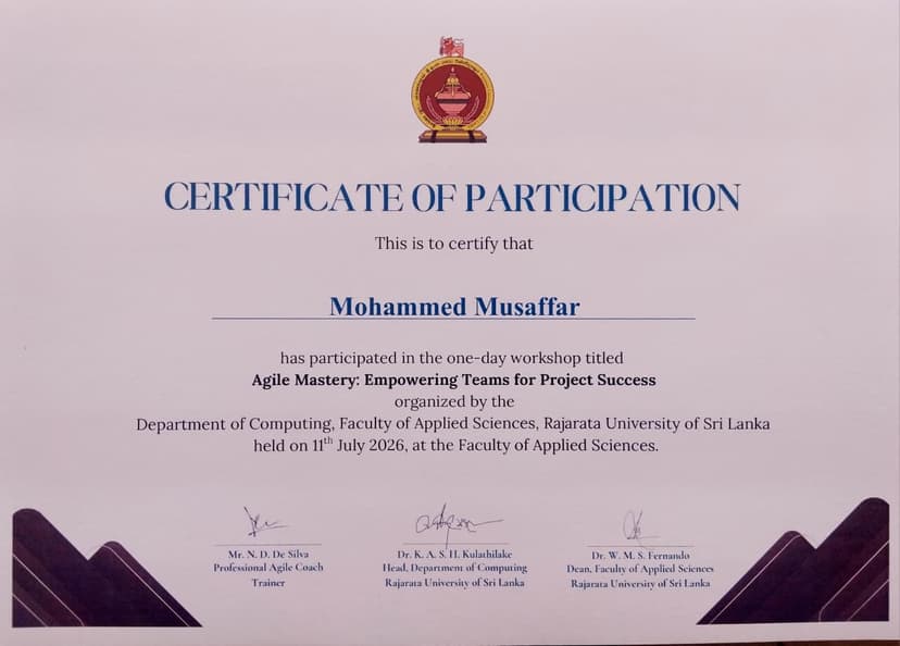 Agile Mastery: Empowering Teams for Project Success certificate